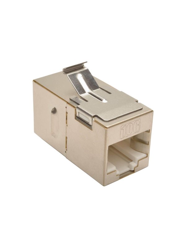 Tripp Lite Eaton Series Cat6 Straight Through Modular Shielded In-line Snap-in Coupler (RJ45 F/F) TAA - Sølv