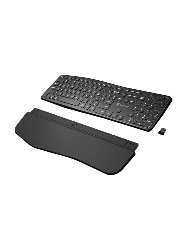 Trådløst tastatur NATEC Porifera - Bluetooth, US International, sort