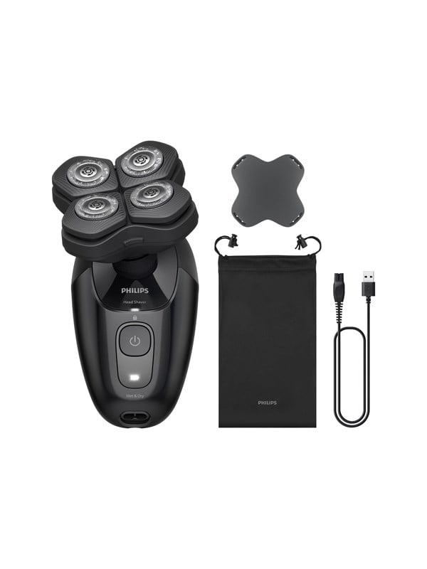 Philips Series 5000 Head Shaver Pro HS5980/15 - våd/tør barbermaskine til hovedet med ComfortCut-skær, sort