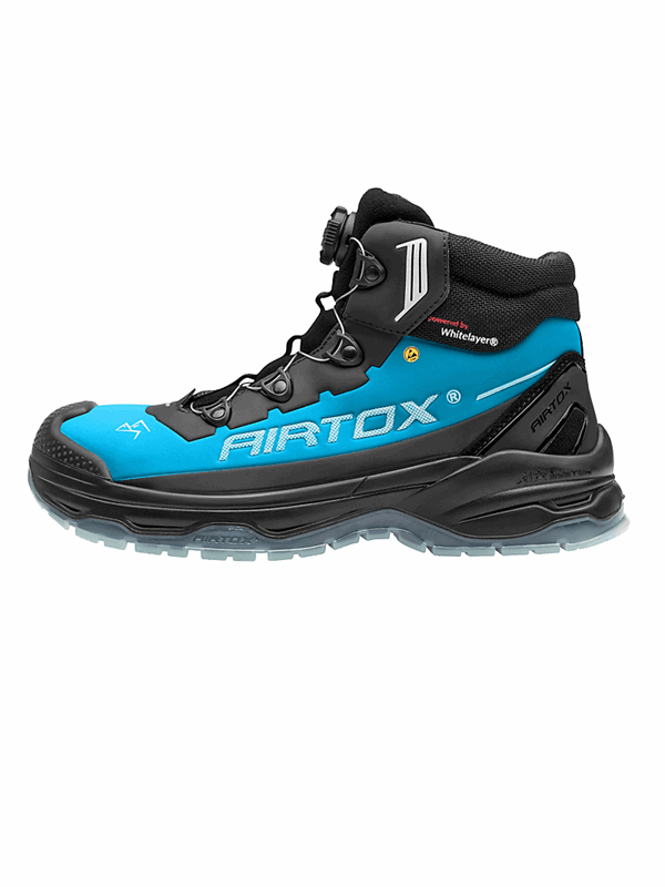 AIRTOX TX66 sikkerhedsstøvle,TransAm, Whitelayer sømværn, PRO smart lacing, TPU sål, Sort/blå - Str. 38