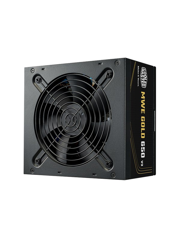 Cooler Master MWE Gold V3 ATX 3.1 Non-Modular Series power supply unit Strømforsyning - 650 Watt - 120 mm - ATX 3.1 - 80 Plus Gold certified