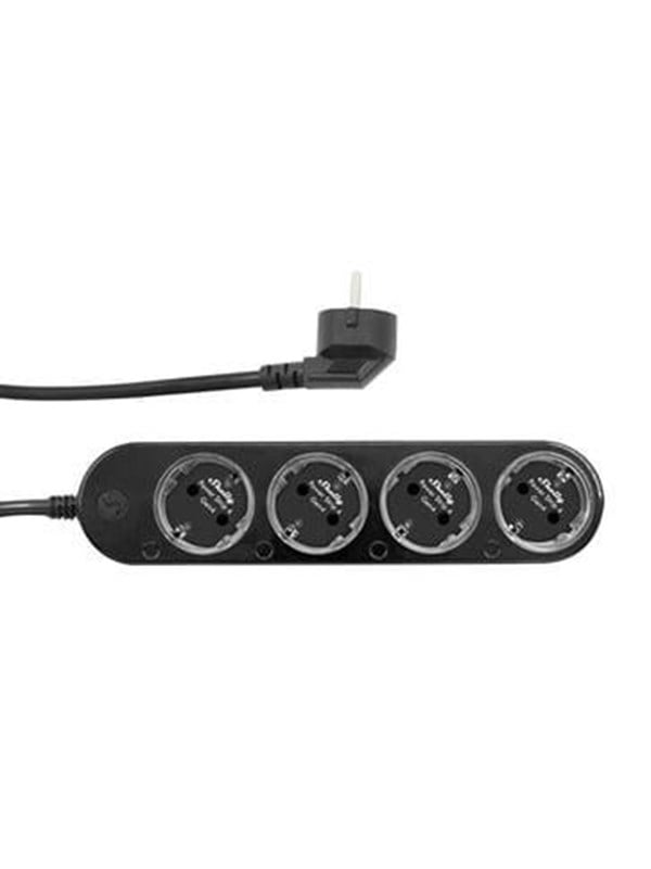 Shelly Power Strip 4 Gen4 - sort smart stikdåse med 4 Schuko
