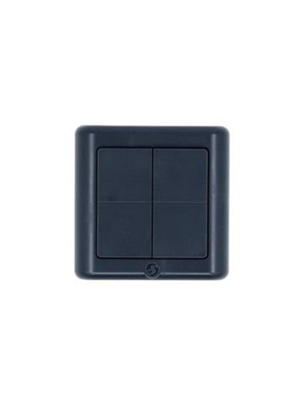 Shelly BLU Wall Switch 4 ZB DK Grey - Batteritryk til dansk afbrydersystem billede