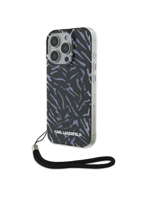 Karl Lagerfeld Zebra With Cord iPhone 16 Pro Case - Purple billede