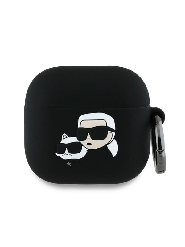 Karl Lagerfeld Silicone Karl&Chaupette Head 3D Case for AirPods 4 - Black