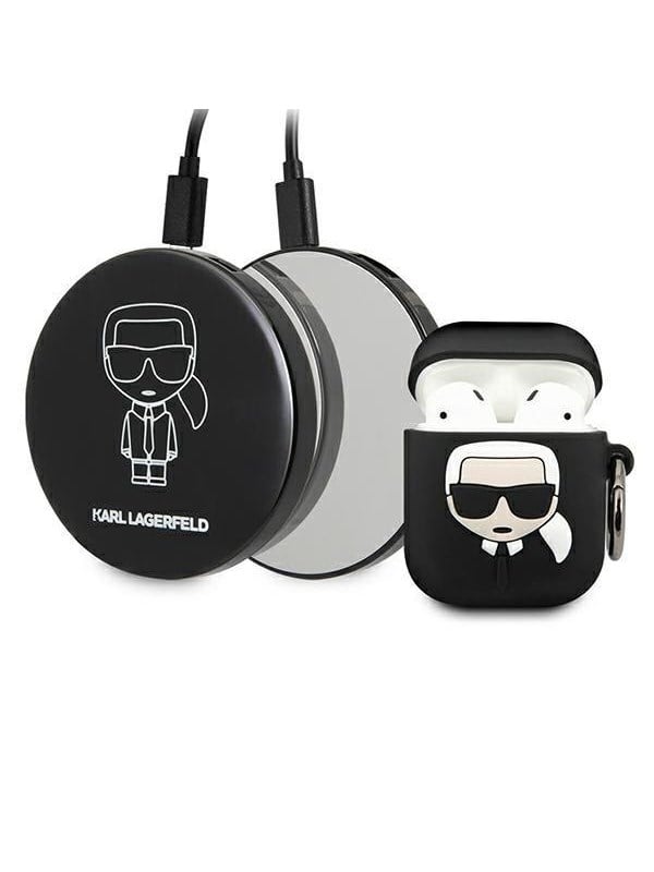 Karl Lagerfeld Ikonik Case for AirPods + Powerbank - Black - 2000 mAh