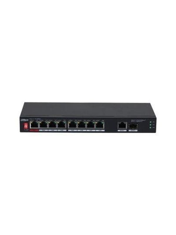 Dahua PFS3110-8ET1GT1GF-96 - 8‑ports uadministreret Gigabit PoE switch, sort