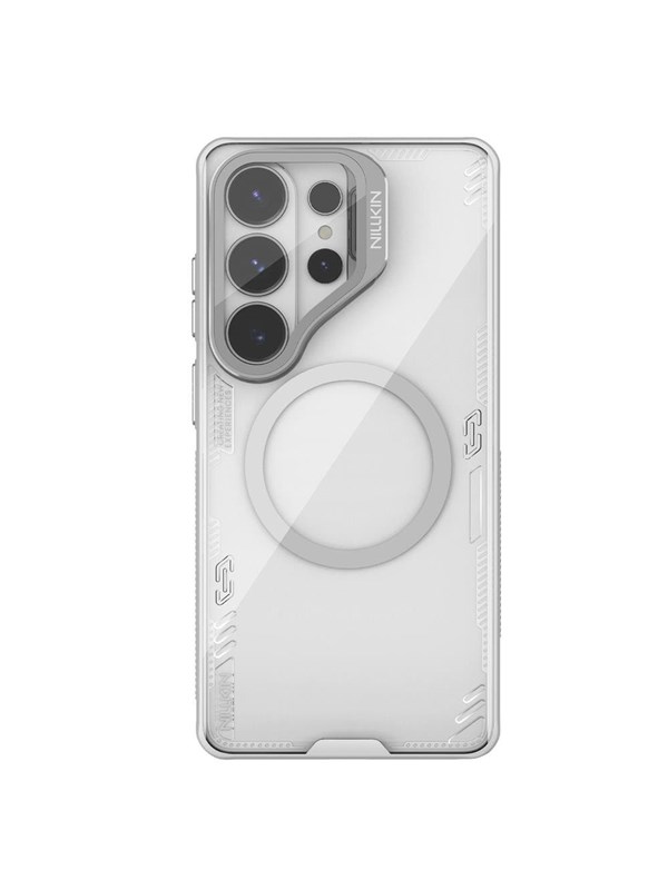 Nillkin Iceblade Prop Magnetic Case with Camera Cover and Stand MagSafe Compatible for Samsung Galaxy S26 Ultra - Clear Grey