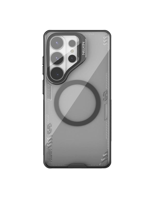 Nillkin Iceblade Prop Magnetic Case with Camera Cover and Stand MagSafe Compatible for Samsung Galaxy S26 Ultra - Clear Black