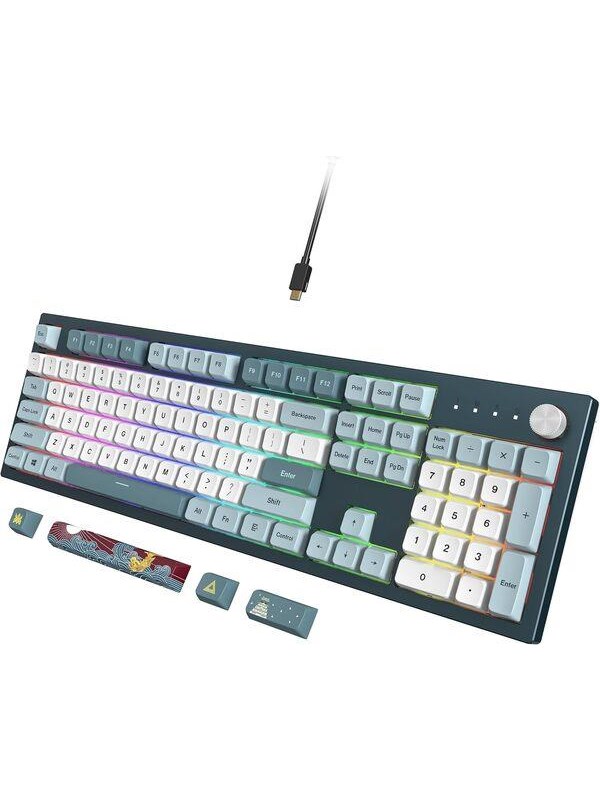Montech MKey TKL Freedom - Gateron G Pro 2.0 Brown - Nordic - Blue/White Tastatur - GEEKD.dk