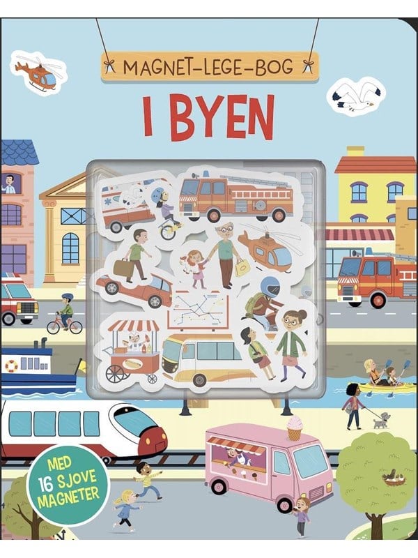 Magnet-lege-bog: I byen - Børnebog - Papbog