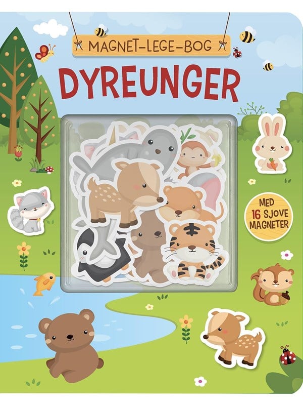 Magnet-lege-bog: Dyreunger - Børnebog - Papbog
