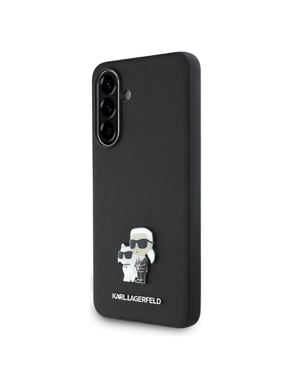 Karl Lagerfeld Saffiano Case w/ K&C Metal Logo for Samsung Galaxy A36 - Black