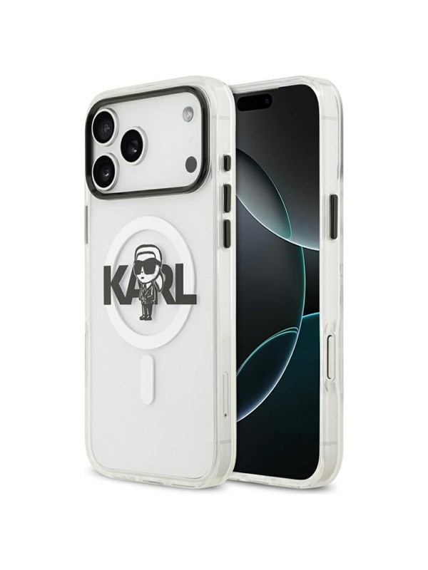 Karl Lagerfeld IML Karl Sketch Logo MagSafe Case for iPhone 17 Pro Max - Transparent