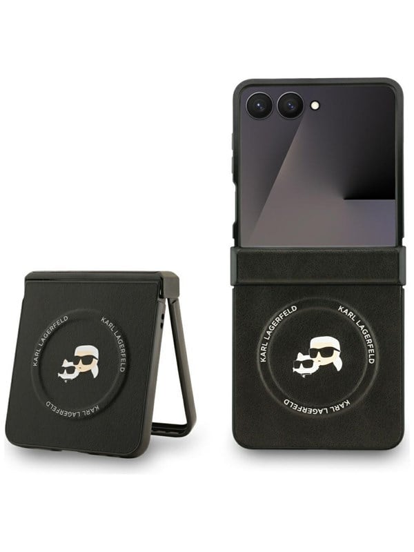 Karl Lagerfeld Karl&Choupette Pins MagSafe Case for Samsung Galaxy Z Flip 7 - Black