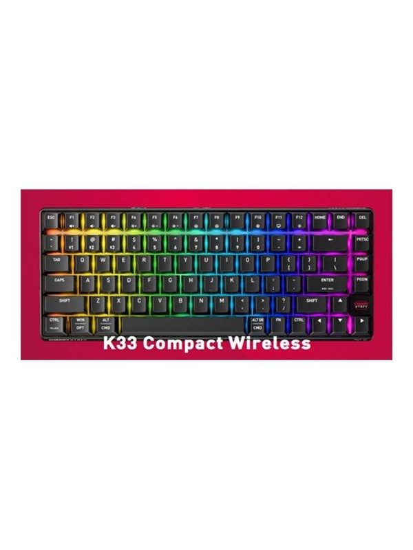 Cherry XTRFY K33 G8D-2403 - keyboard - 75% compact - QWERTY - Pan Nordic - black Input Device - Gaming Tastatur - Nordisk - Sort