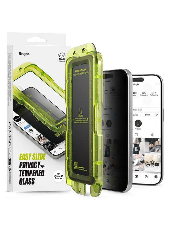 Ringke Easy Slide 2-pack Privacy Glass for iPhone 17 Pro - Black