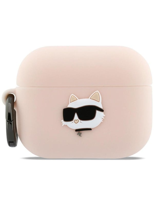 Karl Lagerfeld Silicone Chaupette Head 3D Case for AirPods Pro 3 - Pink