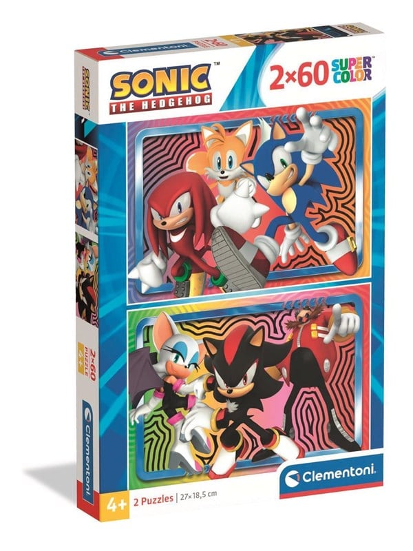 Sonic Puslespil - Super Color - 2x60 Brikker (2025)