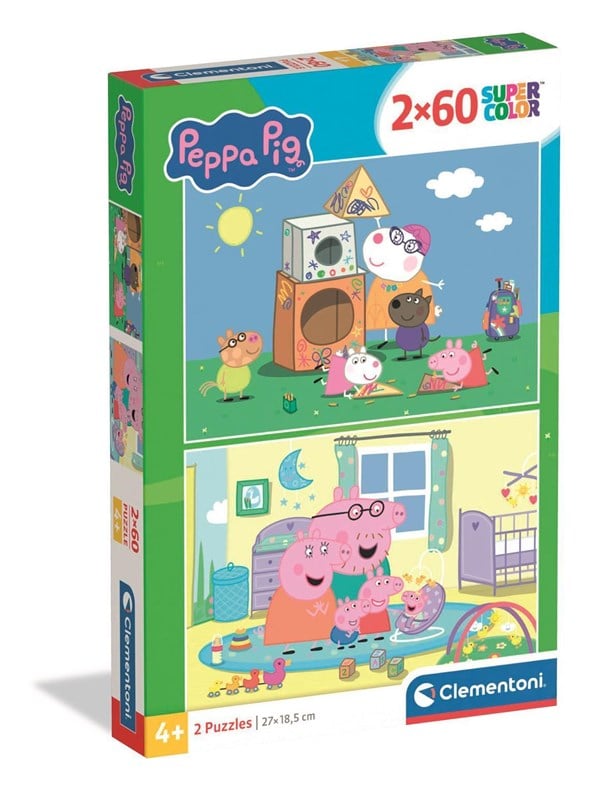 Clementoni - Peppa Pig Puzzle - 2x60 Brikker - Gurli Gris Puslespil