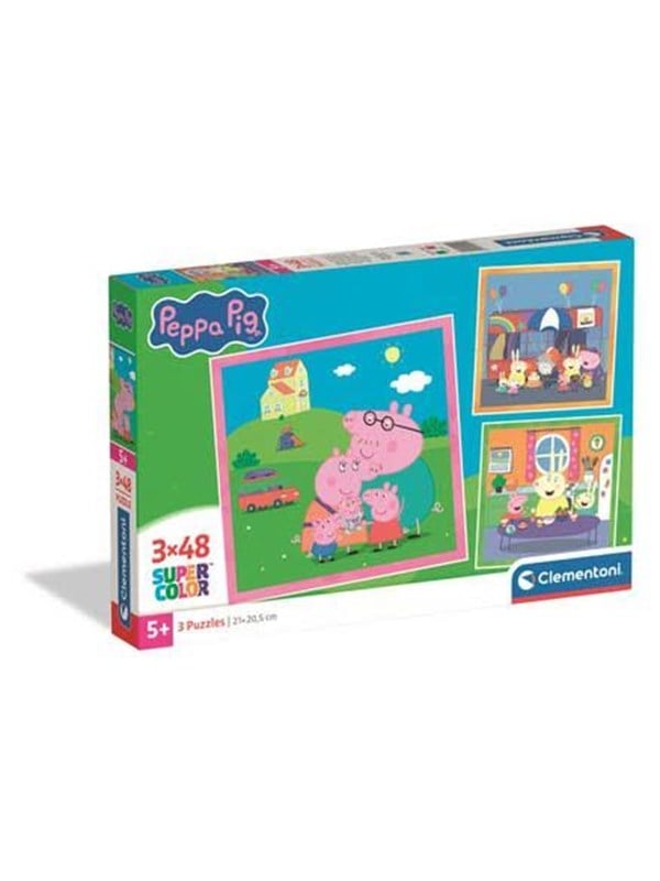 Clementoni - Peppa Pig Puzzle - 3x48 Brikker - Gurli Gris Puslespil