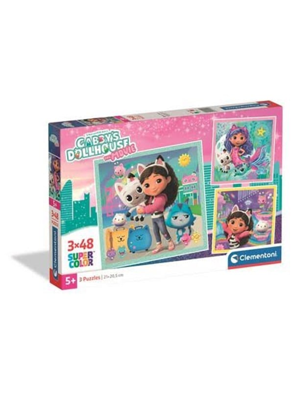 Clementoni - Gabby's Dollhouse Puslespil - 3x48 Brikker - Movie