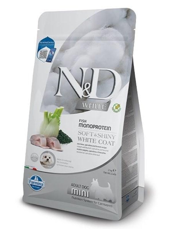 Hundefoder tørfoder Farmina N&D Sea Bass, Spirulina og Fennikel Adult Mini - 2 kg