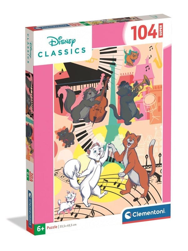 Clementoni - Super Aristocats Puzzle - 104 Brikker - Puslespil