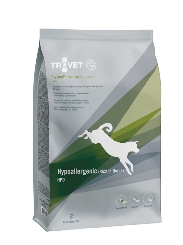 Hundefoder til allergi TROVET Hypoallergenic HPD - hest, 3 kg