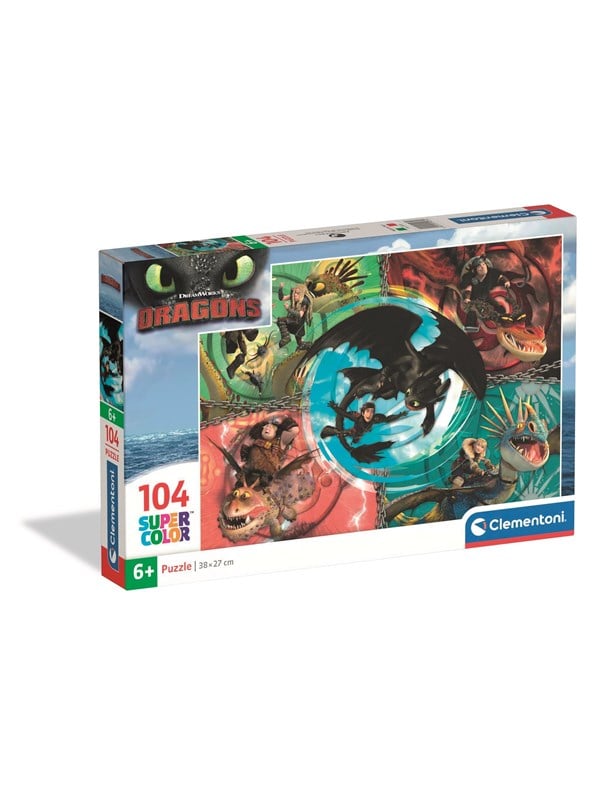 Clementoni Puslespil - Sådan Træner Du Din Drage - Color - 104 Brikker
