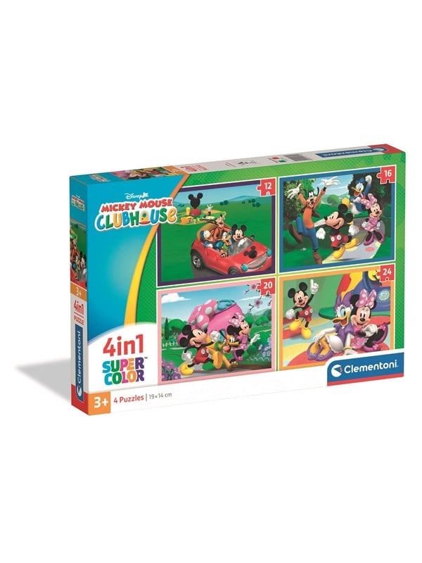 Clementoni - Mickey Mouse Club House Puslespil - 4-in-1 Super Color