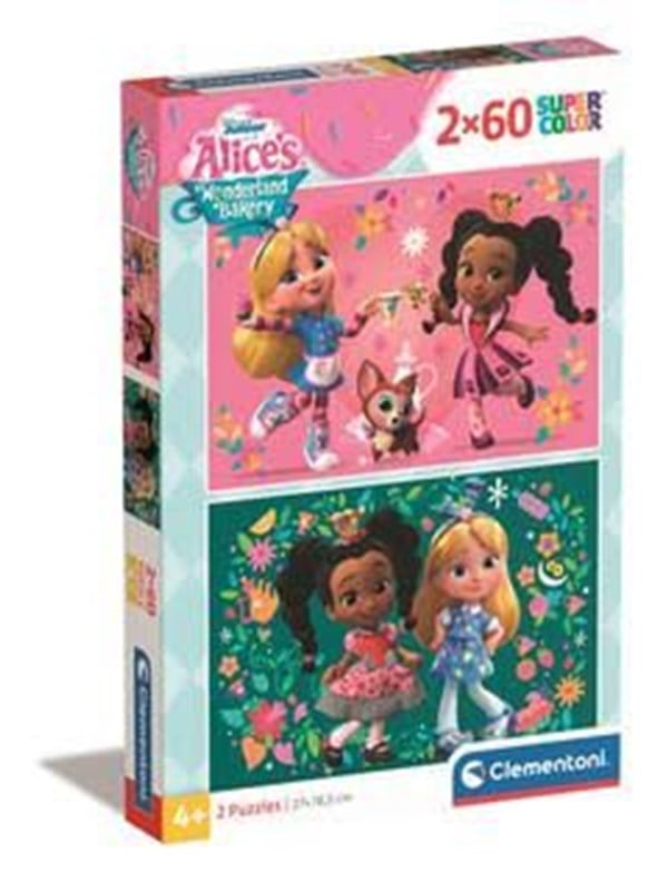 Disney Puslespil - Alice's Wonderland Bakery - 2x60 Brikker - Clementoni