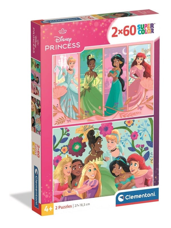 Disney Princess Puslespil - Color - 2x60 Brikker - Clementoni