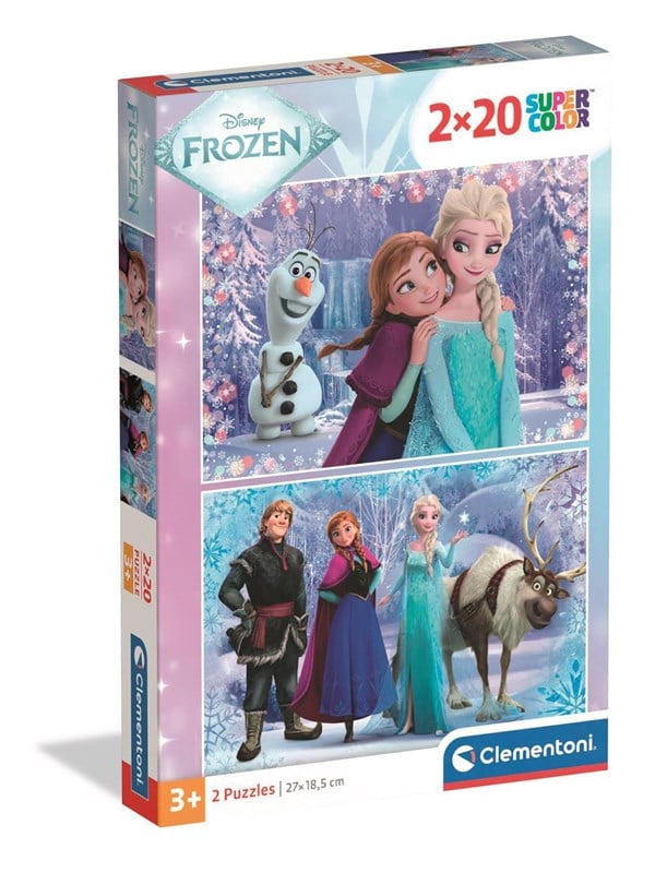 Frost Puslespil - Disney - Super Color - 2x20 Brikker - Clementoni