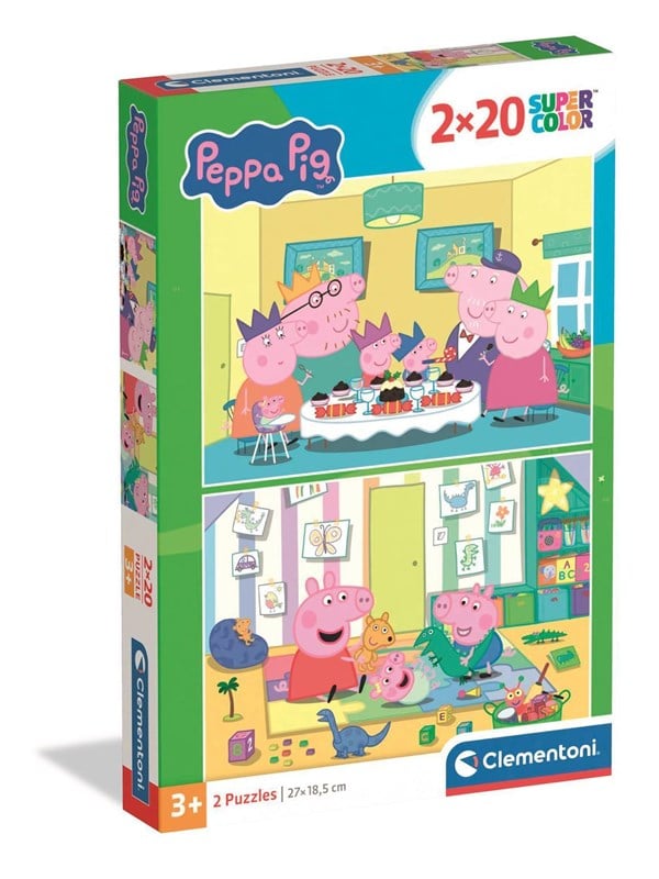 Clementoni - Peppa Pig Puzzle - 2x20 Brikker - Gurli Gris Puslespil