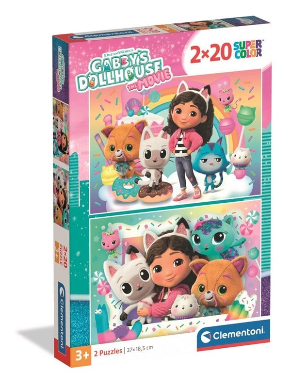 Clementoni - Gabby's Dollhouse Puslespil - 2x20 Brikker - Movie