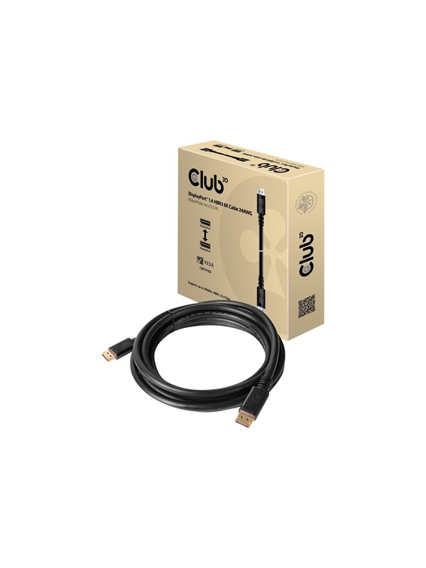 Club 3D - DisplayPort kabel - DisplayPort (han) til DisplayPort (han) - DisplayPort 1.4 - 4 m - sort