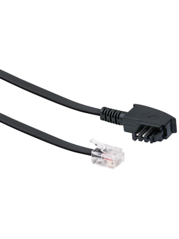 Schwaiger phone cable - 10 m - black - Sort