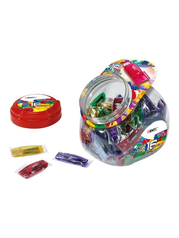 Emtec ECMMD16GC410JAR80 16GB USB 2.0 USB stick Blå, Grøn, Lilla, Rød, Gul