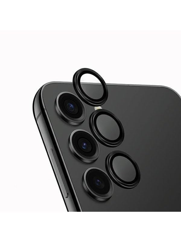 UNIQ Optix Aluminum Camera Lens Protector Glass for Samsung Galaxy S24 Camera Lens with Applicator - Black