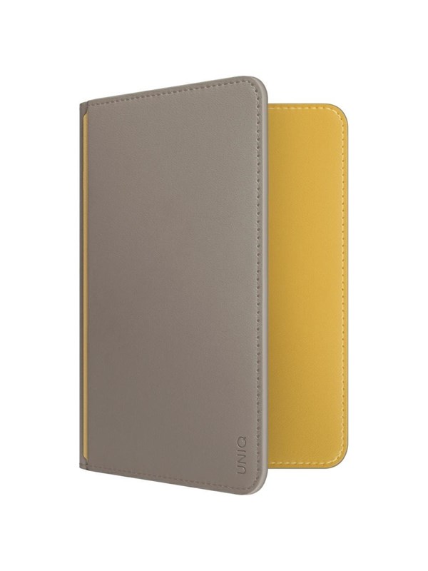 UNIQ Belmont Passport Case with RFID Lock - Grey/Yellow