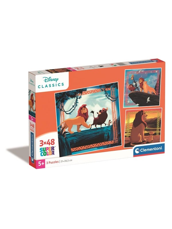 Clementoni Puslespil - Disney Løvernes Konge 3-i-1 - 3x48 Brikker