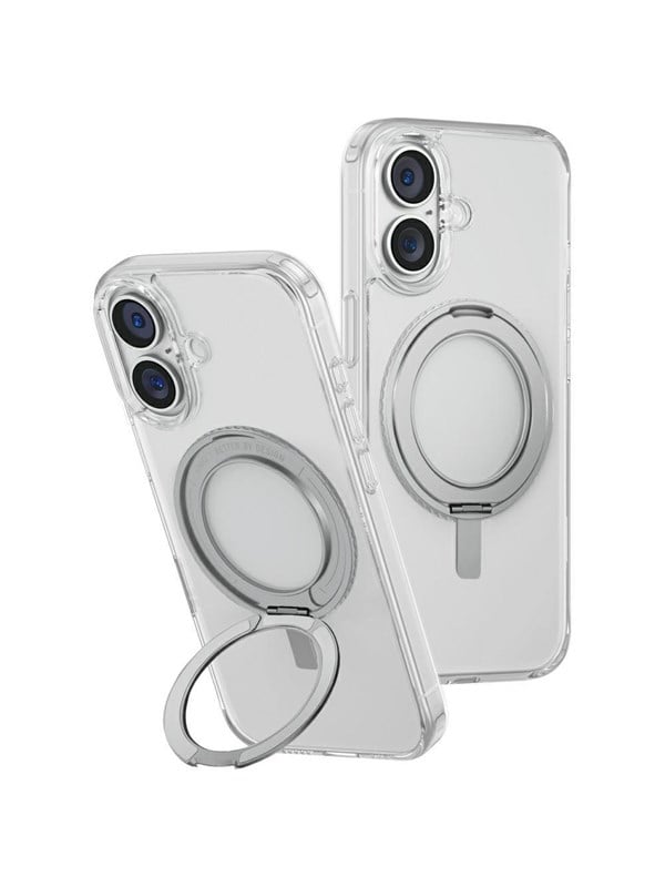 UNIQ Swivix 360 Rotating Kickstand Case for iPhone 16 Plus - Transparent