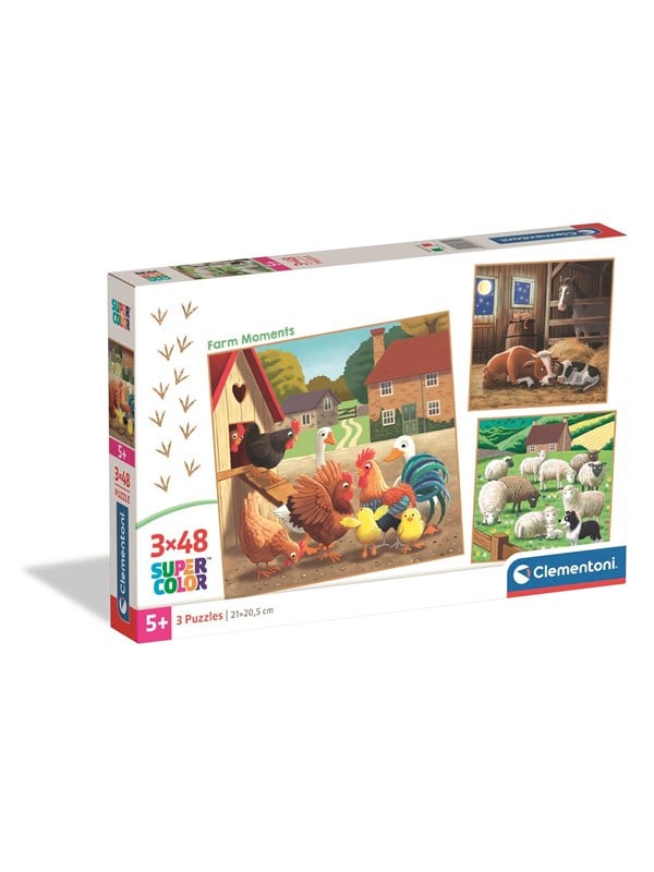 Clementoni Puslespil - Bondegård - 3x48 Brikker