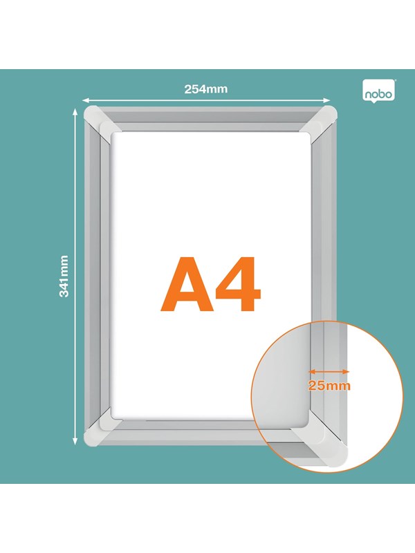 Nobo Premium Plus A4 skifteramme med klikramme