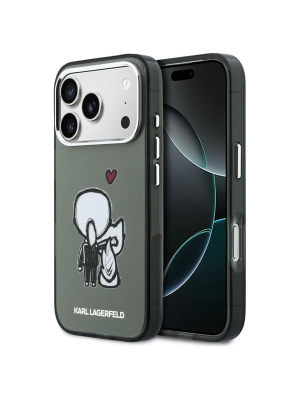 Karl Lagerfeld Karl & Choupette Back MagSafe Case for iPhone 17 Pro Max - Black