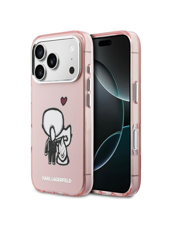 Karl Lagerfeld Karl & Choupette Back MagSafe Case for iPhone 17 Pro Max - Pink
