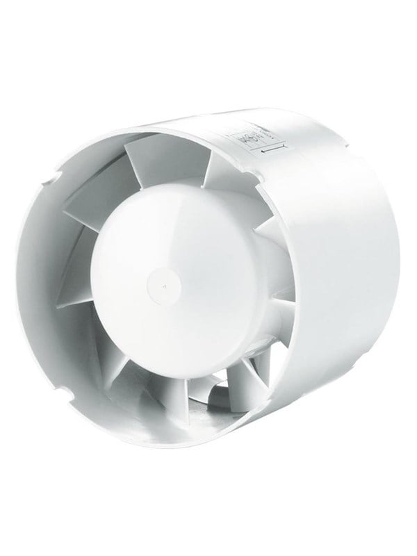 Kanalventilator 100 L VKO med kuglelejer, 230 V, 100 mm, 107 m/h, hvid