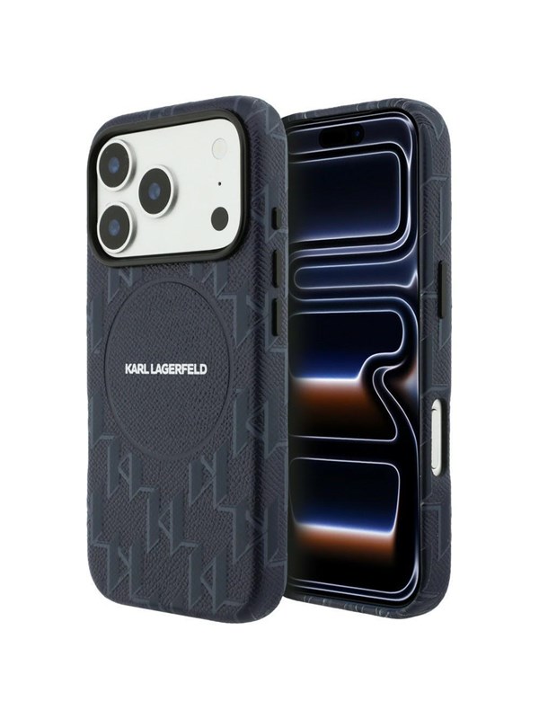 Karl Lagerfeld Monogram Logo MagSafe Case for iPhone 17 Pro - Blue