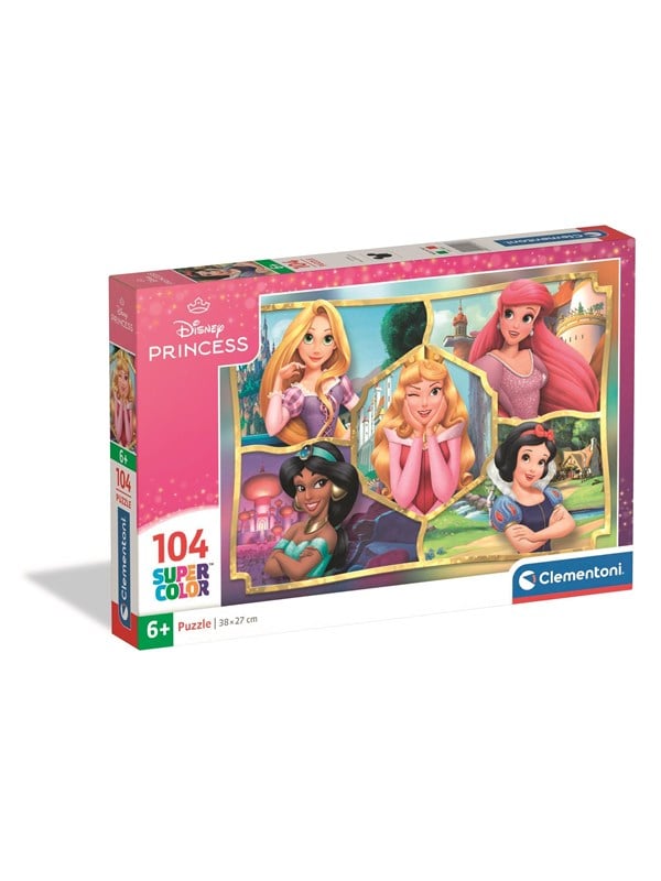 Disney Princess Puslespil - Super Color - 104 Brikker - Clementoni